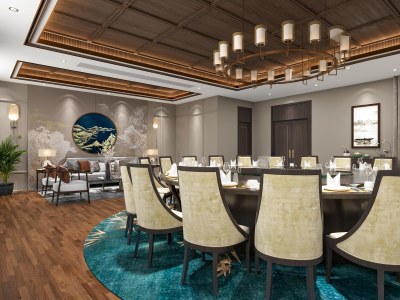 新中式包厢3D模型下载